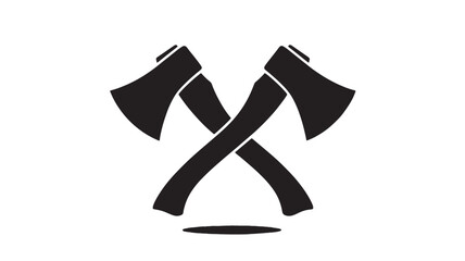 Crossed axes vector icon simple black glyph illustration isolated on white background