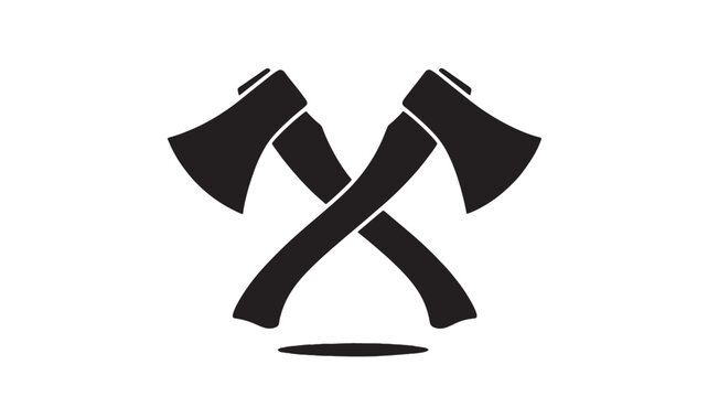 Crossed axes vector icon simple black glyph illustration isolated on white background