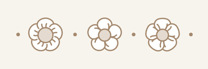 Strawberry blossom symbol. Modern design graphic element.