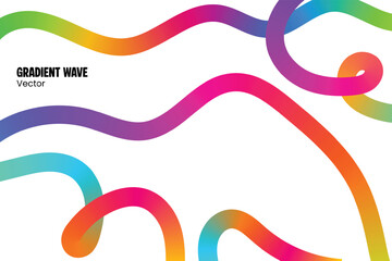Fototapeta premium Colorful gradient waves, a vibrant vector design element for contemporary projects and creative visuals
