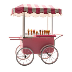 Photo of ice cream cart isolated on transpatent background