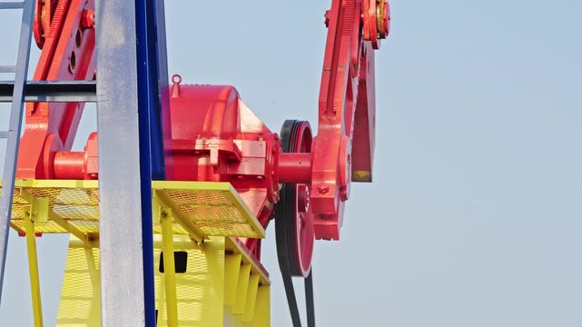 Small oilfield pumping unit in operation