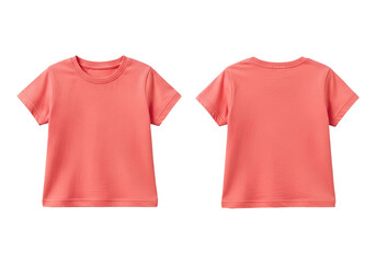 Coral T-Shirt Mockup Front and Back Views for Apparel Design