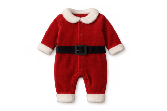 Baby santa claus costume onesie for children, red and white christmas outfit clothing, festive infant fashion concept