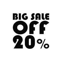 Big sale 20 percent off discount vector label