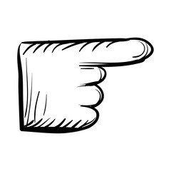 Sketch of a Pointing Hand Guiding Direction with Hand-Drawn Style and Human Touch