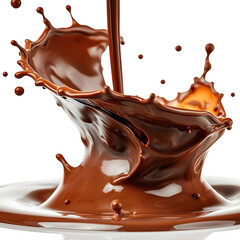 Photo of chocolate splash isolated on transparent background