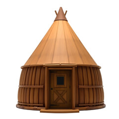 Photo of traditional Mongolian yurt isolated on transparent background