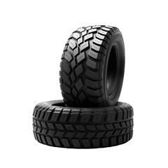 Photo of black rubber tires stacked  isolated on transparent background