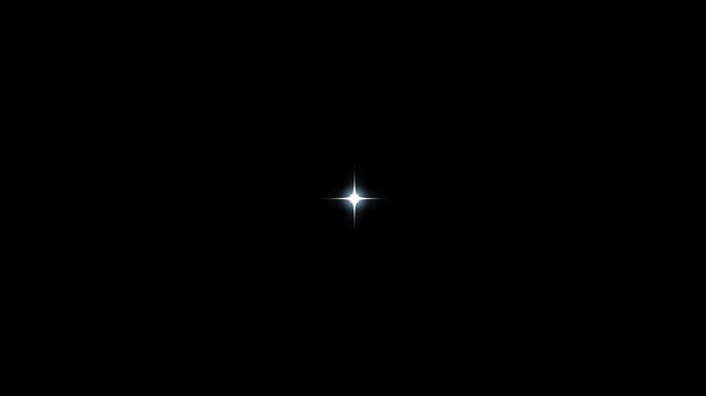 Single star glitter, sparkle, twinkle animation on transparent. sparkling stars animation, twinkle light stars sparkling, sparkle twinkle light magic shine festive element on black background. 4k