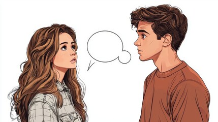 Two young adults engage in a heartfelt conversation, expressing emotions and connection through their gaze.