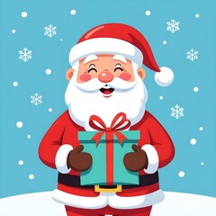 santa claus with gift