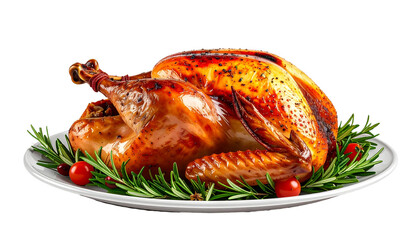 Delicious whole baked chicken with roasted vegetables on a plate, perfect for food blogs, recipe design, restaurant menus, and culinary presentations.