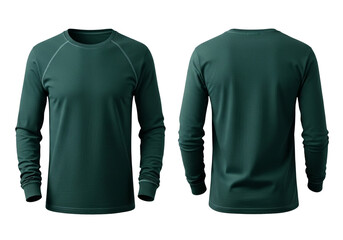 Long-Sleeve Athletic Shirt Mockup in Dark Green for Sportswear Designers