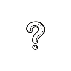 Fototapeta premium Simple Question Mark Outline Icon Minimal Style