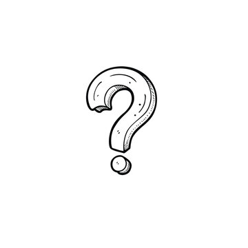 Hand Drawn Question Mark Icon in Doodle Style