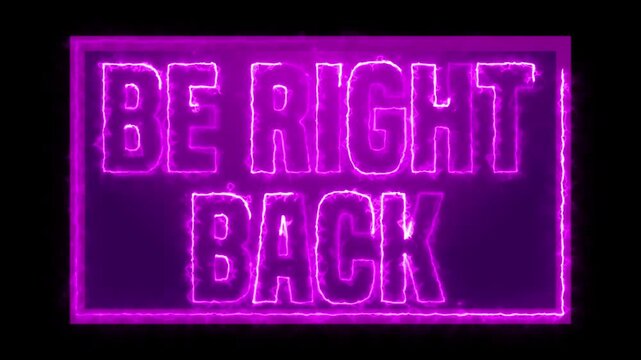 Be Right Back Futuristic Neon HUD Overlay Frame Animation Video Template Twitch Stream