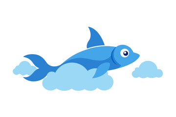 Blue fish in the clouds