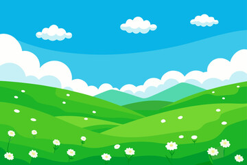 Fototapeta premium Cartoon landscape scene