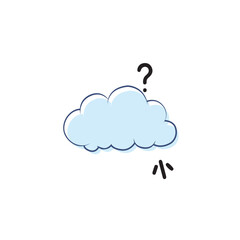 Light Blue Cloud with Question Mark Symbol ,Cloud with Question Mark