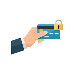 Credit Card with Padlock Symbol for Secure Transactions