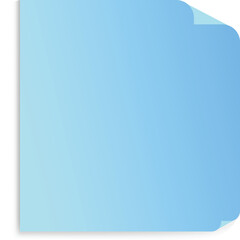 Blue blank sticky note paper with curled corner vector illustration
