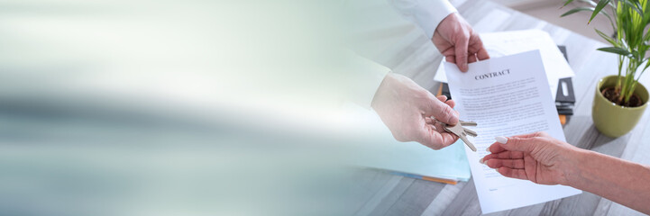 Real estate transaction; panoramic banner