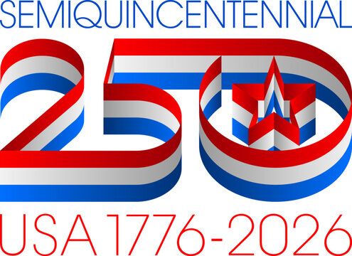 US fantasy badge for the 250th anniversary of the history of the United States of America, vector illustration