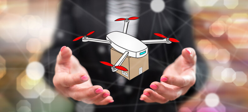 Concept of drone delivery