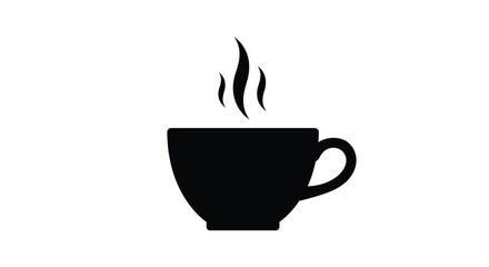 Obraz premium A simple black silhouette depicting a hot beverage in a cup