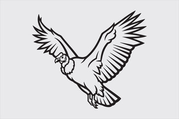 Flying line art vector design