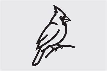 bulbul bird line art vector design