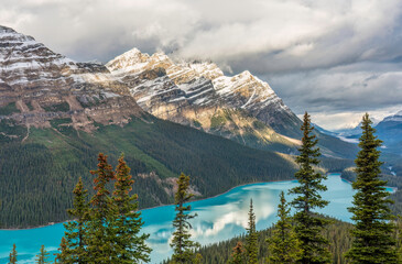 Peyto Lake reflecting the Canadian Rockies in the Icefields Parkway - Banff National Park