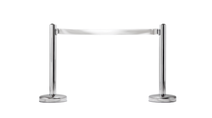 Stainless Steel Security Barrier on Transparent Background