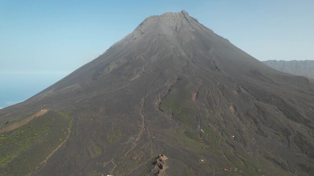 CAPE VERDE - 9.4.2025 - Great aerial footage rising up the Pico do Fogo volcano in Cape Verde.