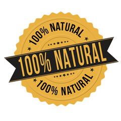 100% Natural golden badge,emblem or label