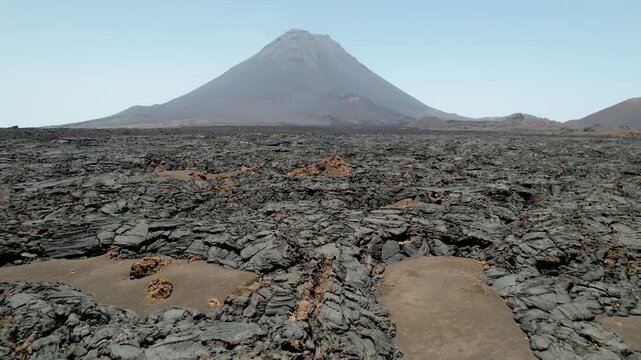 CAPE VERDE - 9.4.2025 - Incredible aerial footage passing over the lava fields of Cape Verde's Pico do Fogo volcano.