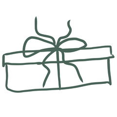 Gift Box. Line Art Illustration.