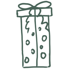 Gift Box. Line Art Illustration.