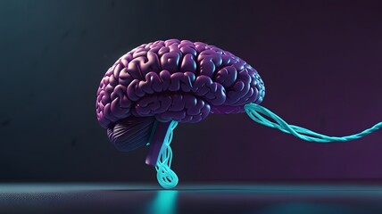 Human brain is shown in the shape of human head with its.