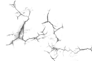 Abstract crack texture transparent background isolated grunge broken surface damage weathered wall scratch effect aged material design element