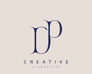 Sophisticated and stylish letter logo design featuring the combination of the letters D and P in dark blue color scheme perfect for branding stationery website headers or social media graphics
