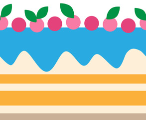 Berry Cake Horizontal Seamless Pattern