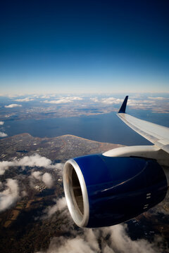 Aerial views from an airplane while flying