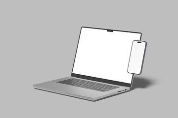 Laptop Phone Screen Blank Mockup	