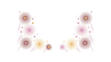 Abstract floral corner design with delicate watercolor splashes and sunburst patterns in pastel colors