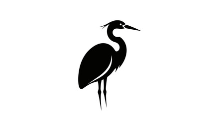 Elegant Heron Silhouette A Study in Minimalist Design.