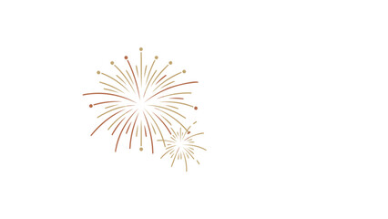 Obraz premium Delicate hand drawn illustration of a golden brown firework exploding against a clean white background