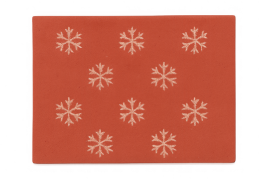 Red background with seamless snowflake pattern creating a festive winter holiday design, isolated on transparent - Powered by Adobe