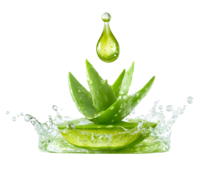 aloe vera - with an emphasis on naturalness, fertilization, aesthetics, looking behind the skin on a transparent background